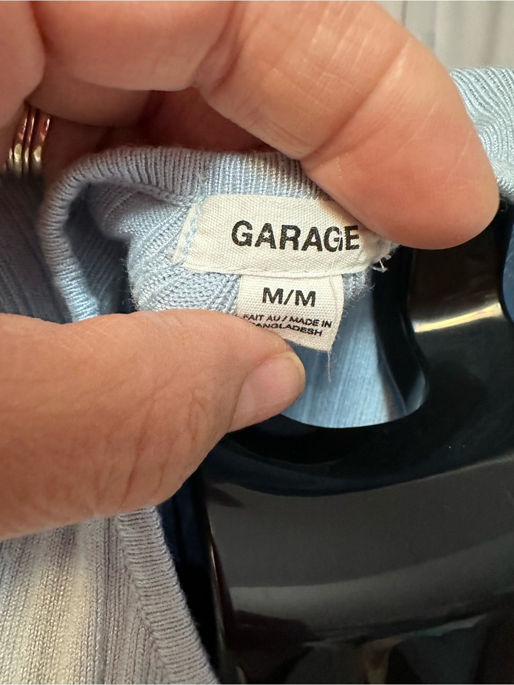 Garage Powder Blue Ribbed Cropped Cardigan - Picture 2 of 4